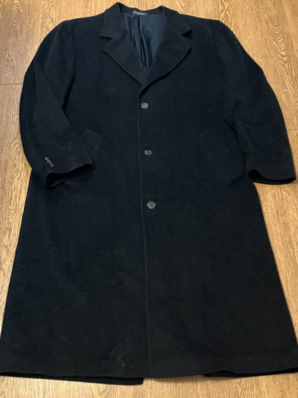 Vintage Andrew Fezza Cashmere Blend Overcoat Italian Fabric